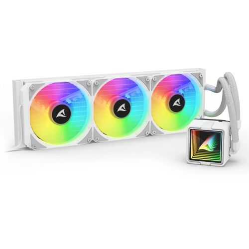 Sharkoon S100 ARGB PWM CPU vízhűtés fehér, nagy teljesítményű PC hűtés - PC ventilátor