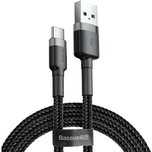 Baseus USB-C rýchly dátový a nabíjací kábel 3A 0,5 m (CATKLF-AG1) #grey-black