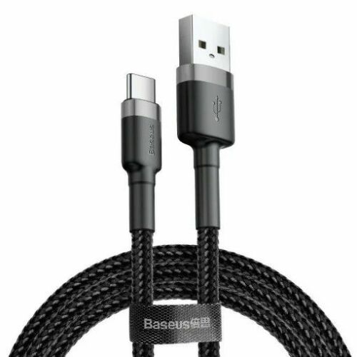 Baseus USB-C gyors adat és töltőkábel 3A 0,5m (CATKLF-AG1) #szürke-fekete