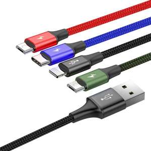 Baseus CA1T4-C01 USB kábel 1,2 M USB A Fekete, Kék, Zöld, Vörös