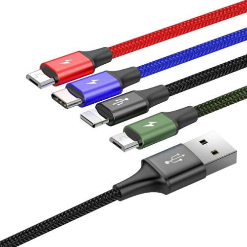 Baseus Fast 4-in-1 USB-C / Lightning / 2x Micro 3,5A 1,2 m USB kábel (čierny) 43804766