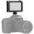 Puloz LED camera light, 860 lumen, with 96 LED beads, mounted on a DSLR camera