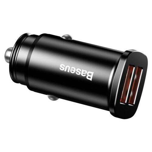 Baseus CCALL-DS01 square car charger QC 3.0 2xUSB 30W #black