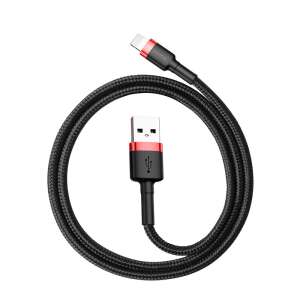 Baseus Lightning cablu de date și încărcare rapidă Lightning 2,4A 1m (CALKLF-G91) #red-black 43801648 Cabluri de date