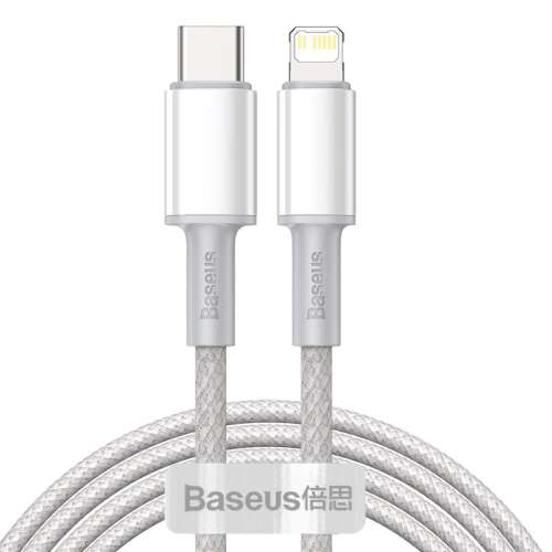 Kábel Baseus USB-C do Lightning, biely, 2m, 20W PD rýchle nabíjanie