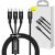 3-in-1-Ladekabel, USB-Kabel auf USB-C/Lightning/Micro-USB, Baseus Rapid-Serie – Schwarz, 1,5 m 43799484
