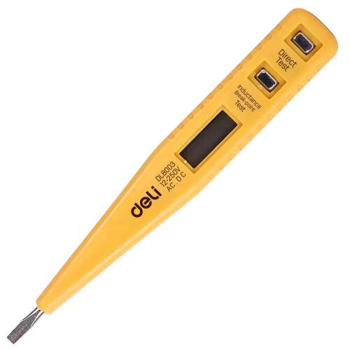 Deli Tools EDL8003 Tester napätia 12-250V (žltý) 43807218