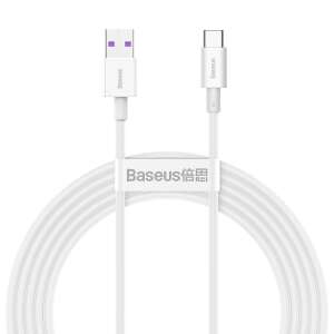 Cablu Baseus Superior Series USB-C la USB, încărcare rapidă 66W, 2m, alb - Baseus Cabluri USB