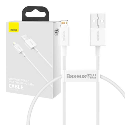 USB-Kabel für Lightning Baseus Superior Serie, 2,4A, 0,25 m (weiß)