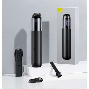 Baseus A3 cordless car vacuum cleaner with accessories, including a brush, a nozzle, and a charging cable - Handheld vacuum