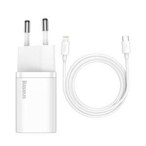 Baseus TZCCSUP-B02 Super Si 20W USB-C wall charger with Lightning cable and USB-C cable - Network Adapter
