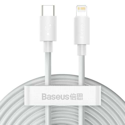 Baseus USB-C към Lightning кабел, бял