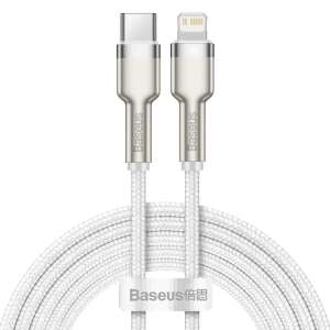 Baseus Cafule USB-C na Lightning kábel, 2m biely pletený kábel - Lightning káble