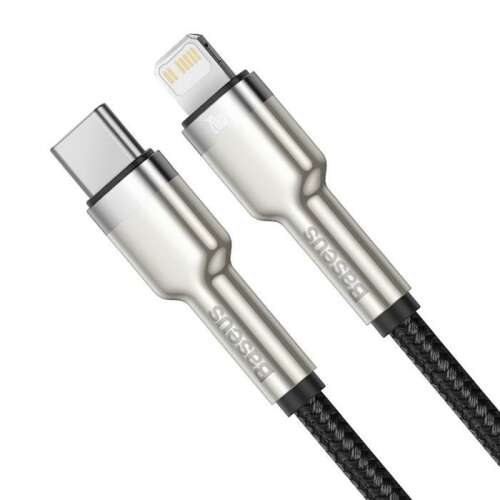Kabel ładujący USB-C do Lightning Baseus Cafule, PD, 20W - Czarny, 2m
