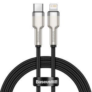 Baseus Premium Type-C – zu Lightning (Apple) Kabel – Metallkopf, 1 Meter, 20 W Ladeleistung, Kevlar-Abdeckung – schwarz 138451675 - Lightning-Kabel