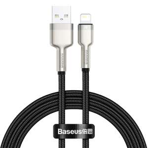 Kabel danych Baseus Cafule Series Metal USB do Lightning 2.4A 1m czarny - Kabel Lightning