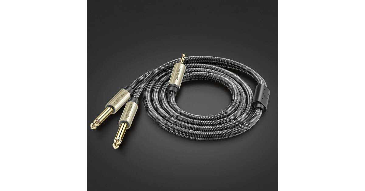 Ugreen 10615 audio cable 2 M 3.5mm 2 x 6.35mm Gold, Grey