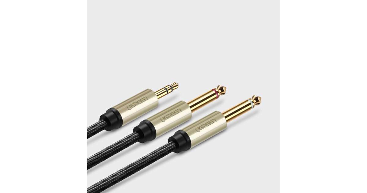 Ugreen 10615 audio cable 2 M 3.5mm 2 x 6.35mm Gold, Grey