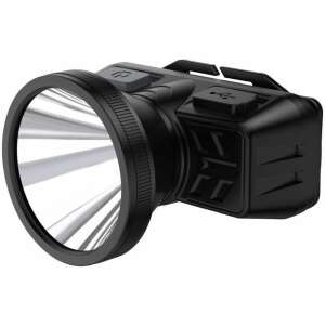 Supfire HL52 headlamp, black, front view, showing reflector and lens - Flashlight & Headlamp