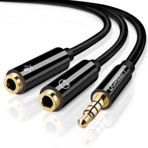 Ugreen 3.5mm audio splitter cable, black, for connecting headphones and microphone to a single jack port - Cable
