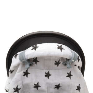 Eddz4 babakocsi klipek tartanak egy muszlin takarót a babakocsin - Zopa