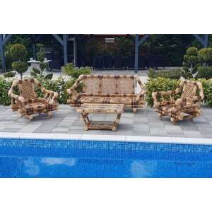 Bambusz Ülőgarnitúra 3+1+1, szófa, 2 fotel, asztal