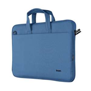 Torba na laptopa Trust Bologna Slim Eco 16 cali, niebieski, widok z boku - Trust