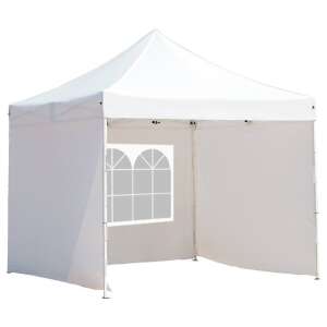 Biely záhradný pavilón s bočnými stenami a oknom - Záhradný nábytok