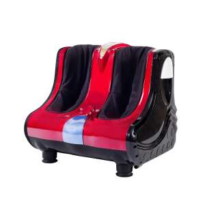 Timeless Tools Foot and Calf Massager in red and black, angled view - Timeless Tools