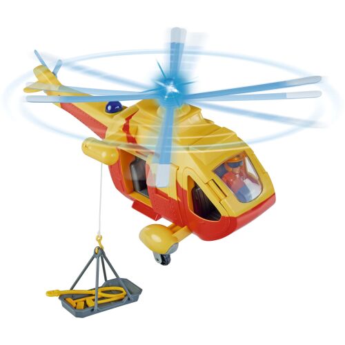 Tűzoltó Sam Wallaby 2 helikopter akcióban forgó rotorlapátokkal - Játék repülő és helikopter