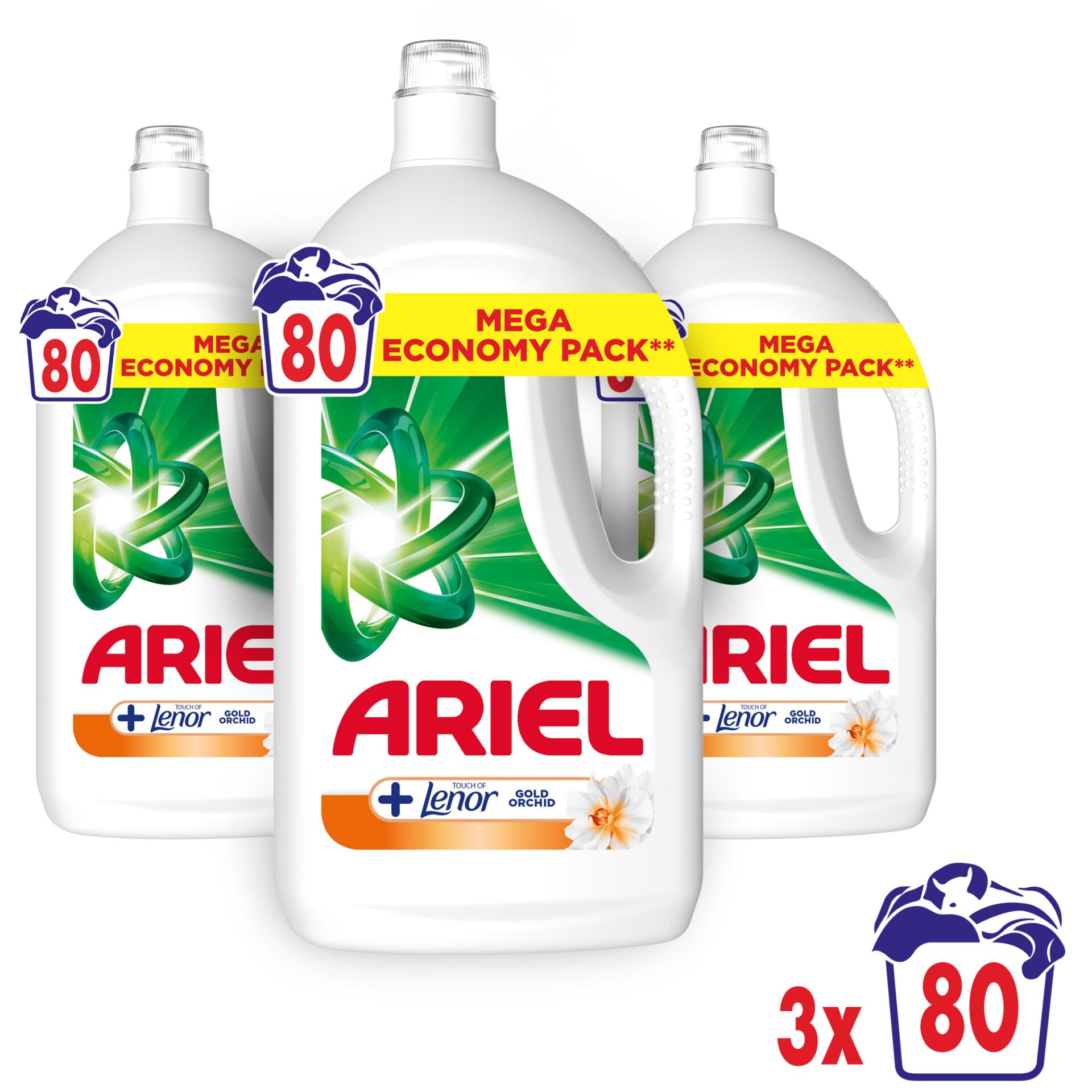 E-shop Ariel +Touch Of Lenor Gold Orchid tekutý prací prostriedok 3x3.6l...