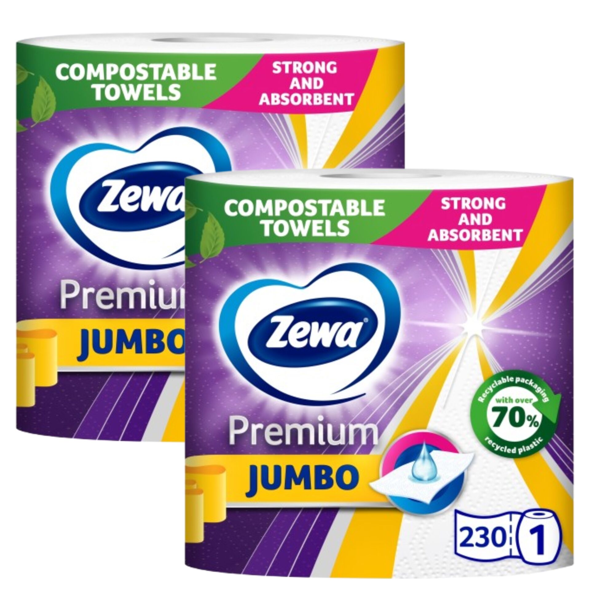 E-shop Zewa Premium Jumbo 3-vrstvová papierová utierka 2x1 rolky