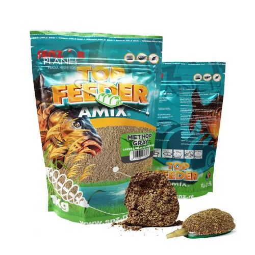 Senzor Planet Top Feeder AMIX Method Grey 1kg, ponty horgász groundbait. - Etetőanyag