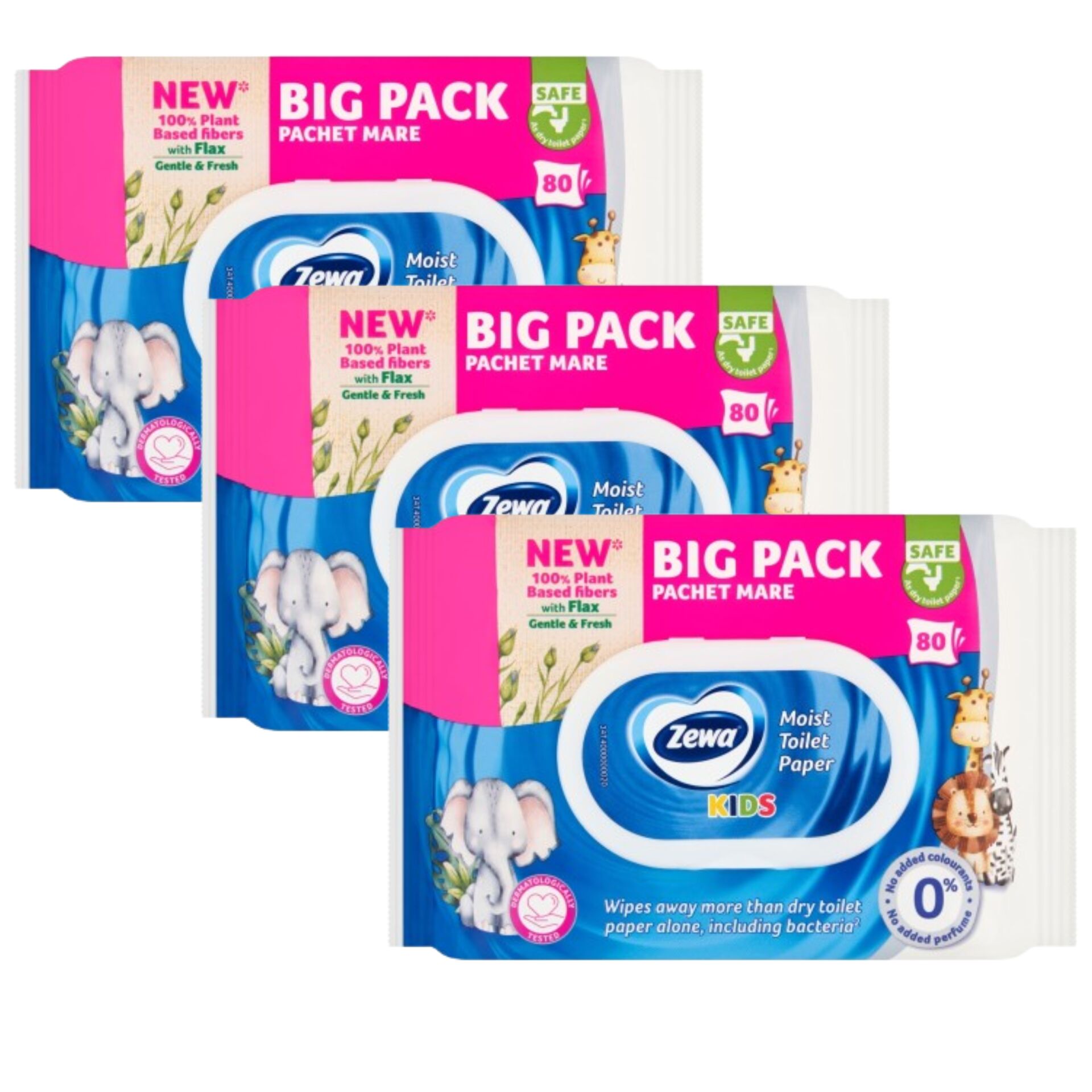 E-shop Zewa Kids Bigpack Vlhčený toaletný papier 3x80ks
