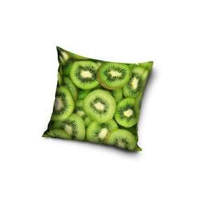 Vankúšový poťah s kiwi, 40x40 cm, vzor so zelenými plátkami kiwi - Dekoratívne obliečky na vankúše