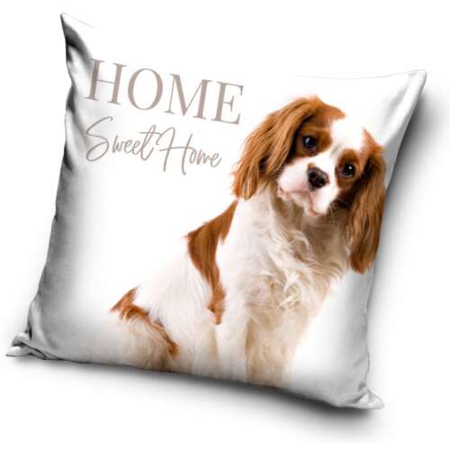 Home Sweet Home dog pillow cover, 40x40 cm, Cavalier King Charles Spaniel