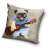 Dog pillow cover, 40x40 cm, cute pug playing guitar, decorative pillow cover