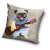 Dog pillow cover, 40x40 cm, cute pug playing guitar, decorative pillow cover