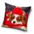 Dog pillowcase, 40x40 cm, cute puppy in a red hat