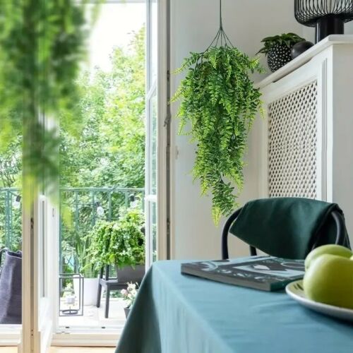 🌿 Mű Boston páfrány 82cm - Függő mű boston páfrány szobai környezetben - Dekoráció