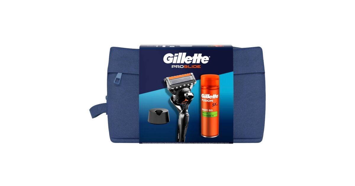 Gillette Reiseset ProGlide Rasierer + Fusion Rasiergel 200 ml + Ständer ...