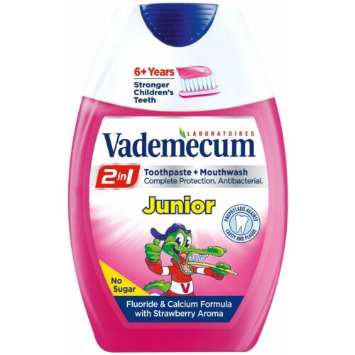 Fogkrém, Vademecum, 75 ml Junior 6, Eper