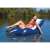 Woman relaxing on Intex inflatable lounge chair in the lake