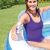 Woman relaxing in Intex Inflatable Pool with drink