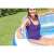 Intex Swim Center Family Lounge Pool, inflatable pool with built-in lounge seat, woman enjoying the lounge seat