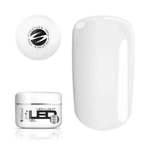 Silcare High Light LED Gel Milkshake 100g, átlátszó építő zselé körmökhöz, gyors kötés, LED és UV lámpa kompatibilis - Műköröm építő zselé