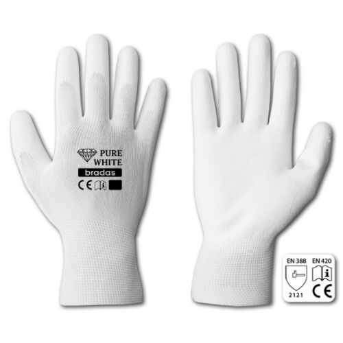 Kesztyű RWPWH8 PURE WHITE polyuretán 8" 152695575 - Védőfelszerelés