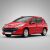 Peugeot 207 SW piros autó, stúdió felvétel