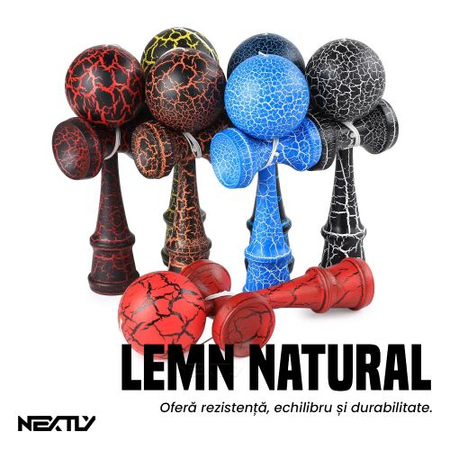 NEXTLY professzionális kendama, repedezett kivitelben, arany-fehér, 18x7cm
