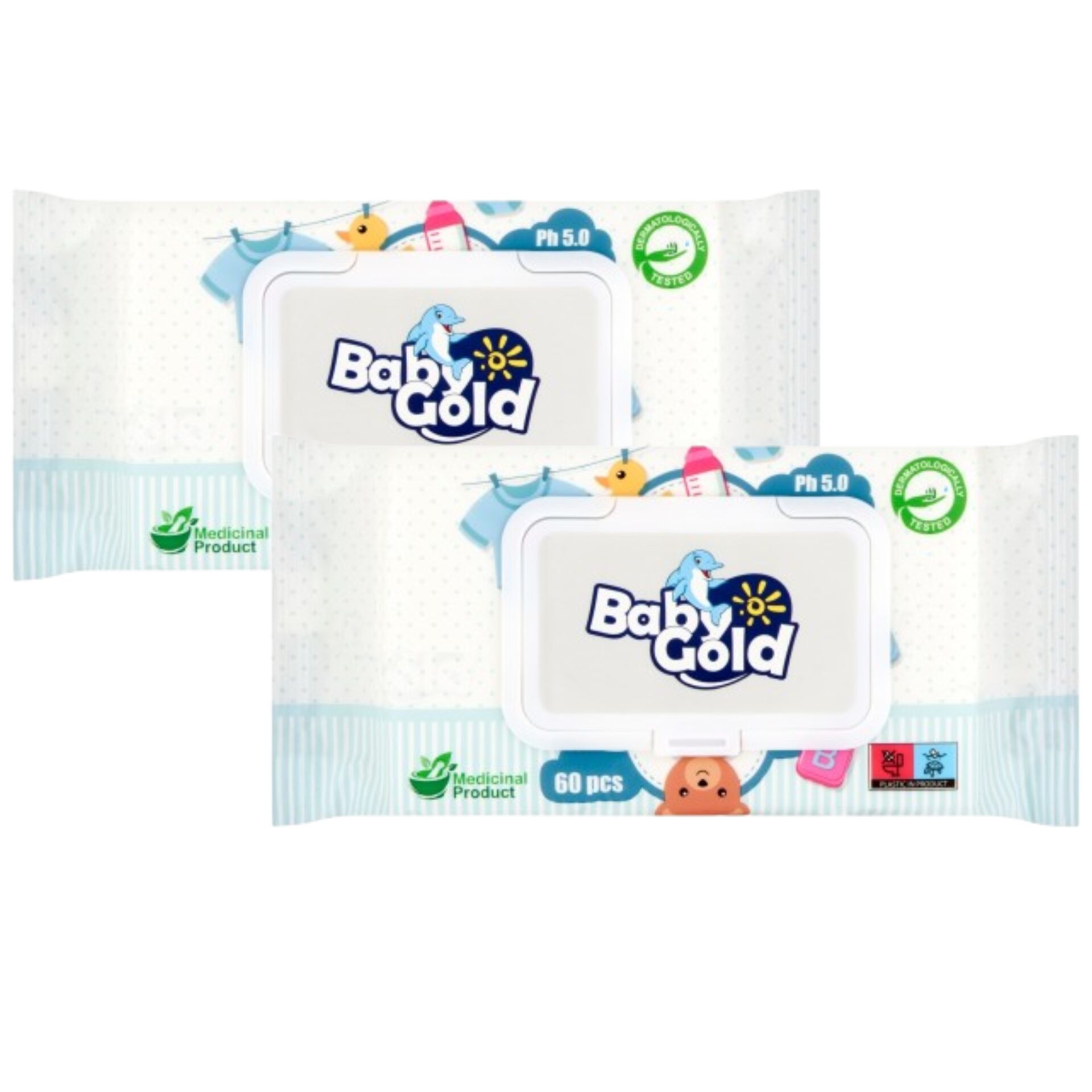 E-shop Baby Gold Hygienické vlhčené obrúsky 2x60 ks
